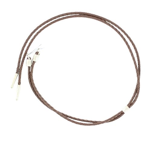 M&F Western Braided Stampede String with Silver Slide and Tips, Attaches with Cotter Pins, Brown, 24' Length