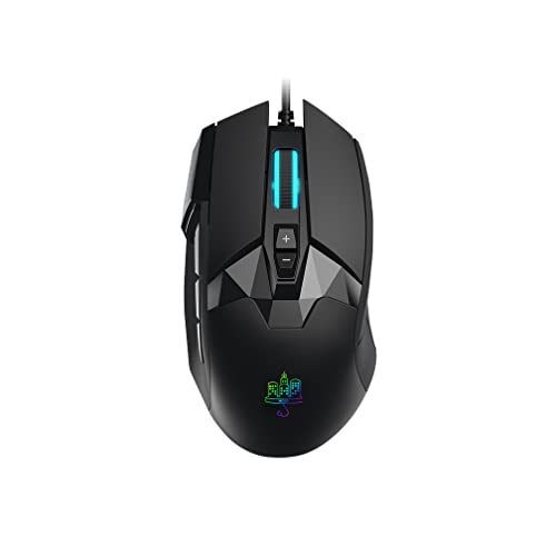 MOJO Pro Performance Silent Gaming Mouse - Wired Gaming Mouse w/ 9 Programmable Buttons including Sniper (rapid fire) key, 12000 DPI, 1000 Hz, Force Adjustable Buttons, Custom Gamer Profiles, and more
