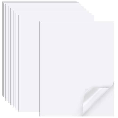 Printable Sticker Paper for Inkjet Printer, 40 Sheets 8.5'x11” Matte Sticker Printer Paper Full Sheet Labels, Sticker Paper for Printer Sticker Labels, for Laser/Inkjet Printers, Letter Size
