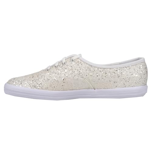 Keds Women's Champion Glitter Sneaker, White, 9