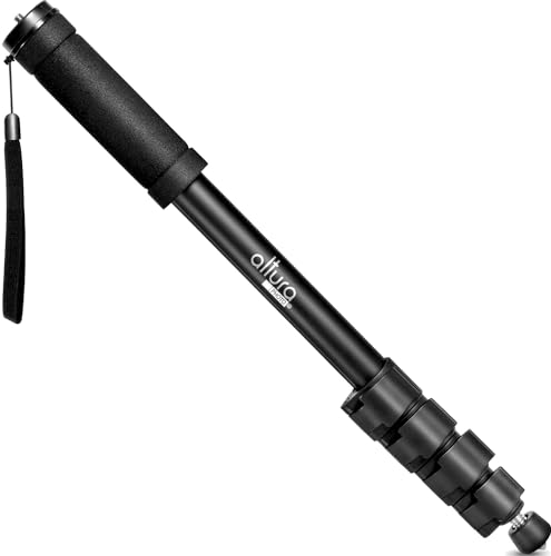 Altura Photo 62-Inch Camera Monopod - Heavy Duty Monopod for Canon, Nikon, & Sony Mirrorless & DSLR Cameras - Steady Photography Monopod - Lightweight & Portable - Easy to Carry with Pouch