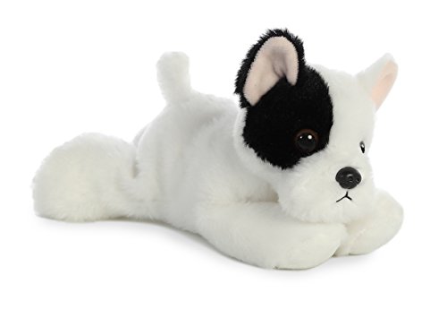 Aurora Adorable Mini Flopsie French Bulldog Pup Stuffed Animal - Playful Ease - Timeless Companions - White 8 Inches