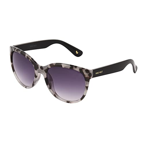 Nine West Women's Athena Cateye Sunglasses, Grey Tortoise, 56 mm