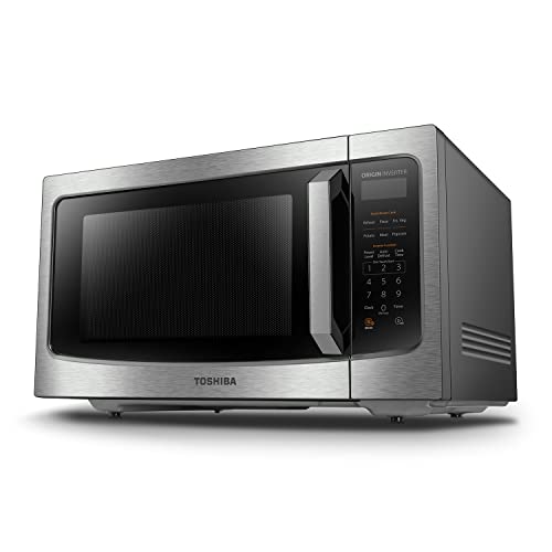 TOSHIBA ML-EM45PIT(SS) Countertop Microwave Oven with Inverter Technology, Kitchen Essentials, Smart Sensor, Auto Defrost, 1.6 Cu.ft, 13.6' Removable Turntable, 33lb.&1250W, Stainless Steel