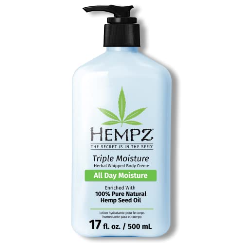 HEMPZ Body Lotion - Triple Moisture - Grapefruit and Sparkling Peach - Daily Moisturizing Cream - 17oz