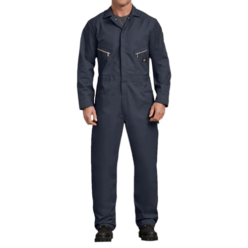 Dickies Men's 7 1/2 Ounce Twill Deluxe Long Sleeve Coverall, Dark Navy, X-Large Regular