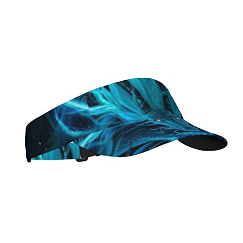 Blue Dragon Sport Sun Visor Hat Adjustable Empty Top Baseball Cap Outdoor Travel Beach Ball Caps for Women and Men