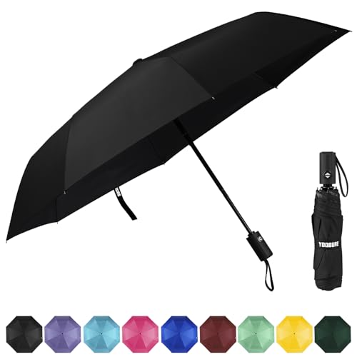 Yoobure Windproof Travel Umbrella, Automatic Umbrellas for Rain, Portable & Compact Umbrella for Backpack, Sun Umbrella for Walking, Folding Small Umbrella for Car, Lightweight Strong UV Protection