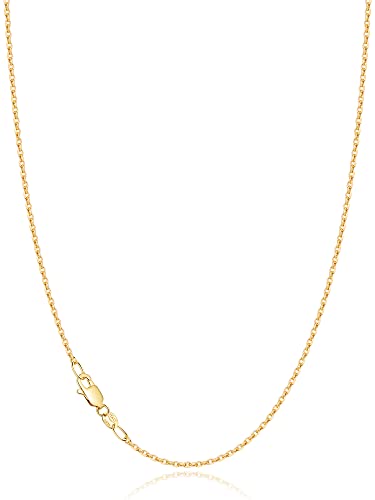 Jewlpire 18K Over Gold Chain Necklace for Women Girls, 1.2mm Cable Chain Gold Chain Thin & Dainty & Sturdy Women's Chain Necklaces 16inch