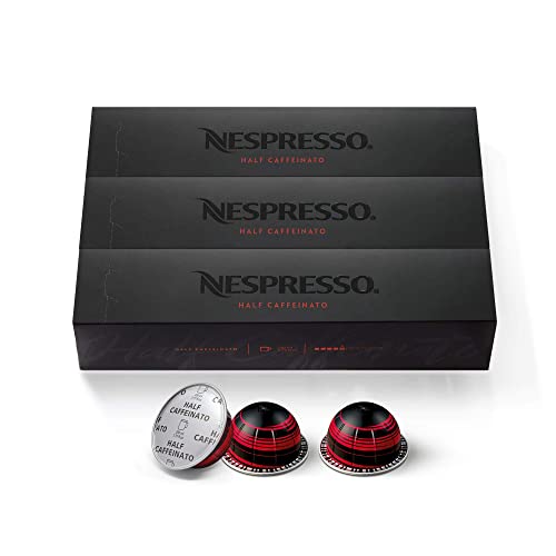 Nespresso Capsules Vertuo, Half Caffeinato, Mild Roast Coffee, 30-Count Coffee Pods, Brews 7.77 fl. oz.
