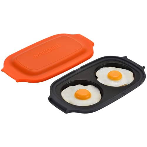 MACONEE Microwave Egg Fryer | Microwave Egg Cooker & Poacher for Breakfast Sandwiches | Microwave Maker for 2 Eggs Eggwich & Egg McMuffin | Dishwasher-Safe & BPA-free