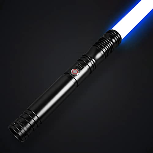 Dueling Light Saber - Smooth Swing Light Sabers 16 Colors Changeable FX Saber with 4 Sound Fonts, Metal Hilt Lightsabers for Boys Teens Adults Heavy Dueling, FOC, Blaster (Black)