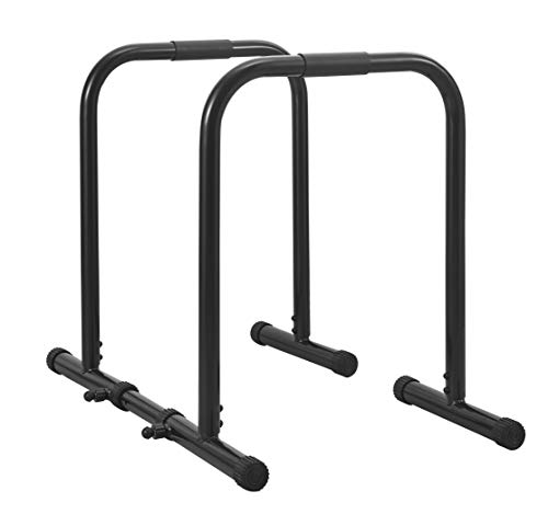 RELIFE REBUILD YOUR LIFE Dip Station Functional Heavy Duty Dip Stands Fitness Workout Dip bar Station Stabilizer Parallette Push Up Stand (Black)