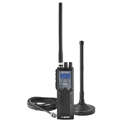 Cobra HHRT50 Road Trip CB Radio - 2-Way Handheld Emergency Radio with Access to Full 40 Channels & NOAA Alerts, Rooftop Magnet Mount Antenna and Omni-Directional Microphone, Black, 6.3' x 2' x 1.75'