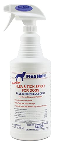 Farnam Flea Halt! Water-Based Flea & Tick Spray for Dogs Plus Citronella Scent, 40 fl oz