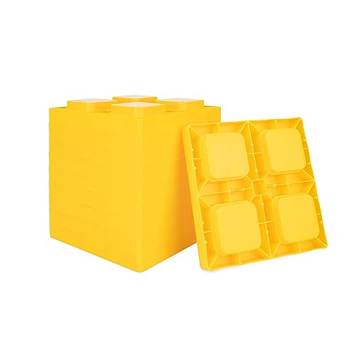 Camco Camper / RV Leveling Blocks - Features Interlocking Nested Design & Includes Zippered Bag for RV Storage - Each Camper Leveling Block Measures 8.5' x 8.5' x 1' - 10-Pack, Design May Vary (44510)