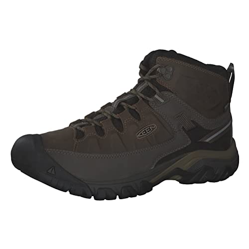 KEEN Men's Targhee 3 Mid Height Waterproof Hiking Boots, Bungee Cord/Black, 12 Medium US