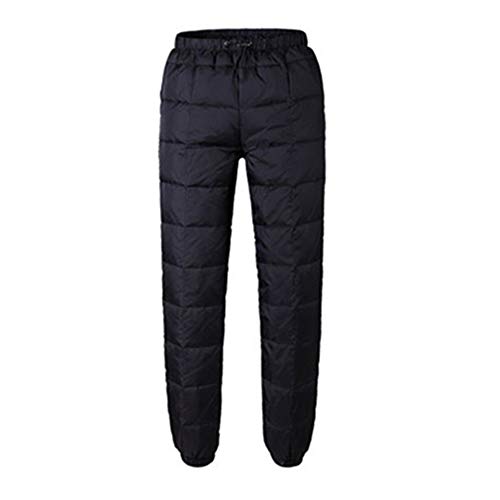 SYOKYO1980 Men's Winter Warm Packable Down Pants Compressor Snow Trousers (Medium, Black)