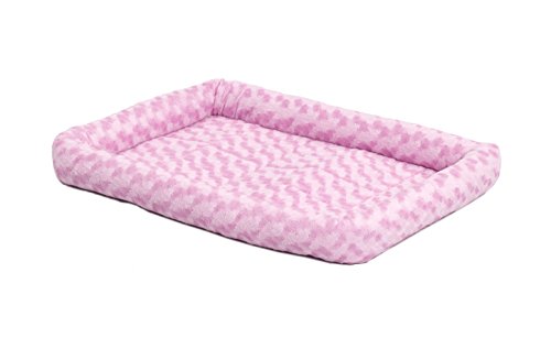 MidWest Homes for Pets Bolster Dog Bed 18L-Inch Pink Dog Bed or Cat Bed w/ Comfortable Bolster | Ideal for 'Toy' Dog Breeds & Fits an 18-Inch Dog Crate | Easy Maintenance Machine Wash & Dry