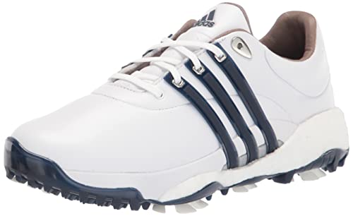 adidas Men's Tour360 22 Golf Shoes, Footwear White/Silver Metallic/Team Navy Blue, 11