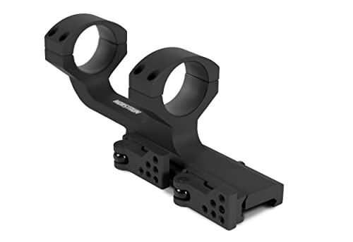 Monstrum Slim Profile Series Cantilever Offset Dual Ring Picatinny Scope Mount with Quick Release | 30 mm Diameter | Black