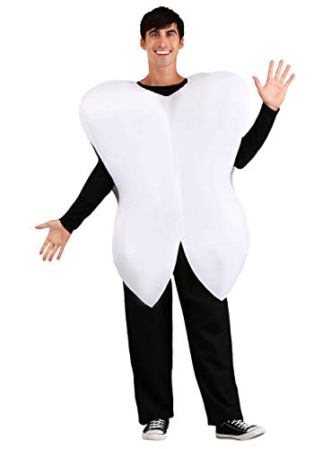 Fun Costumes Adult Foam Tooth for Men and Women, White, Standard