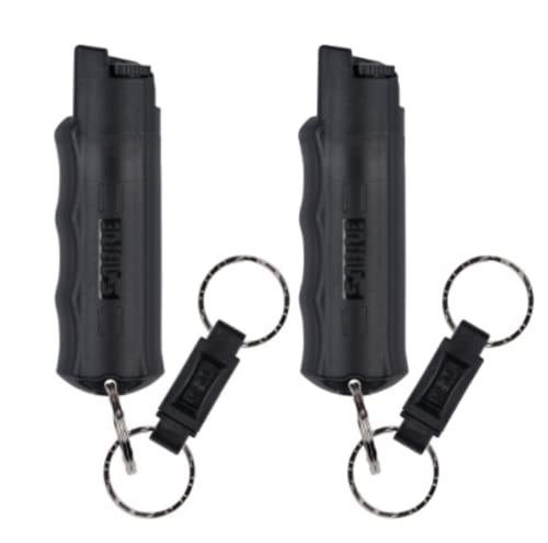 SABRE Pepper Spray, Quick Release Keychain for Easy Carry and Fast Access, Finger Grip for More Accurate and Faster Aim, Maximum Police Strength OC Spray, 0.54 oz, Secure and Easy to Use Safety