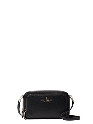 Kate Spade New York Staci Dual Zip Around Crossbody Shoulder Bag (Black)