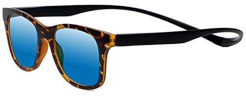 Magz Chelsea Polarized Bi-Focal Sunglasses in Tortoise Brown/Blue Mirror +2.00 /Magnetic Rear Connecting