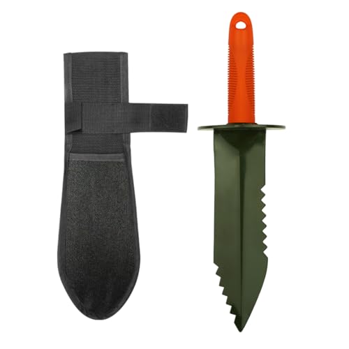 SE Prospector's Serrated Edge Digger Trowel for Gardening, Metal or Gold Prospecting - Includes Carrying Sheath