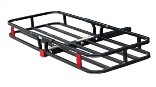 MaxxHaul 70107 53' x 19-1/2' Hitch Cargo Carrier - Trailer Mount Steel With High Side Rails For RV's, Trucks, SUV's, Vans, Cars 2' Receiver 500-lb Load Capacity , Black