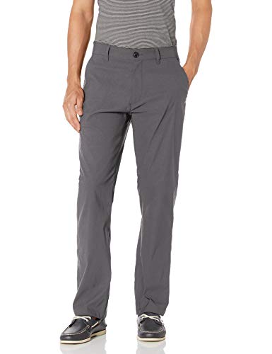 UNIONBAY mens Rainier Lightweight Comfort Travel Tech Chino Hiking Pants, Charcoal, 34W x 32L US