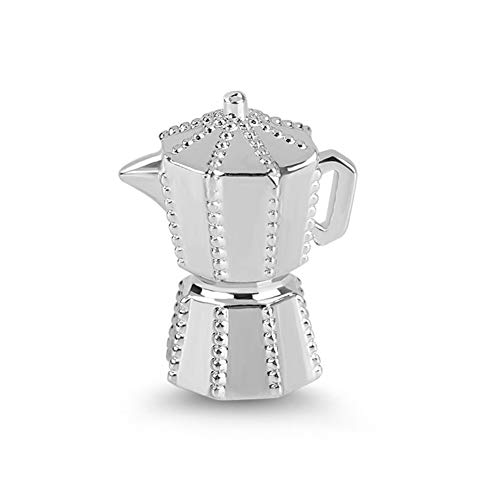 GNOCE Coffee Pot Pendant Charms 925 Sterling Silver Always Be Energetic Dangle Charms fit for Bracelet/Necklace Women Men…