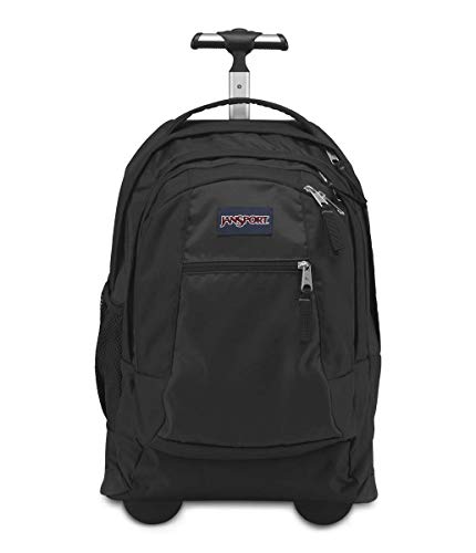JanSport Driver 8 Rolling Backpack and Computer Bag, Black - Durable Laptop Backpack with Wheels, Tuckaway Straps, 15-inch Laptop Sleeve - Premium Bag Rucksack