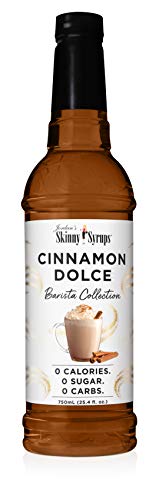 Jordan's Skinny Syrups Sugar Free Coffee Syrup, Cinnamon Dolce Flavor Drink Mix, Zero Calorie Flavoring for Chai Latte, Protein Shake, Food and More, Gluten Free, Keto Friendly, 25.4 Fl Oz, 1 Pack