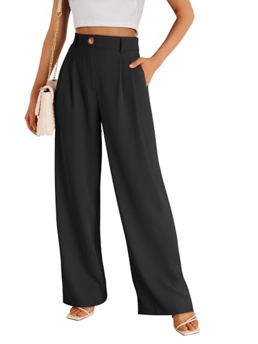 LILLUSORY Wide Leg Dress Pants Womens 2024 Summer High Waisted Professional Business Office Interview Outfits Work Wear Trousers Dressy Attire Black