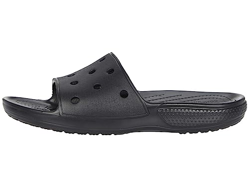 Crocs Unisex Classic Slide Sandals, Black, 7 Men/9 Women