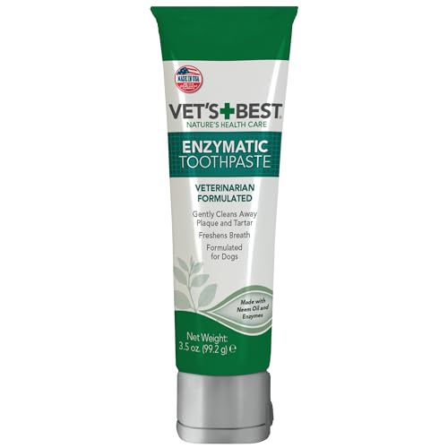 Vet’s Best Enzymatic Dog Toothpaste | Teeth Cleaning and Fresh Breath Dental Care Gel | Vet Formulated | 3.5 Ounces | Grape flavor