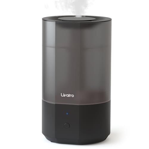 Livatro 4L Top Fill Humidifiers for Bedroom Large Room Nursery, Cool Mist Humidifier With Ultrasonic Quiet, Auto Shut-off and Easy to Clean, Last up to 40 Hours, Black