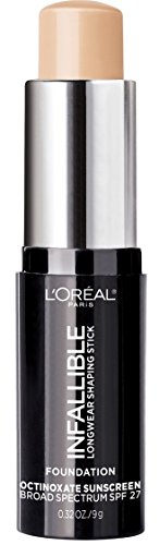 L'Oreal Paris Makeup Infallible Longwear Shaping Stick Foundation, 401 Ivory, 1 Tube,0.32 Ounce