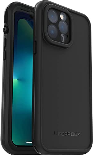 LifeProof iPhone 13 Pro Max (ONLY) FRĒ Series Case - BLACK, Waterproof IP68, Built-in Screen Protector, Port Cover Protection, Snaps To MagSafe