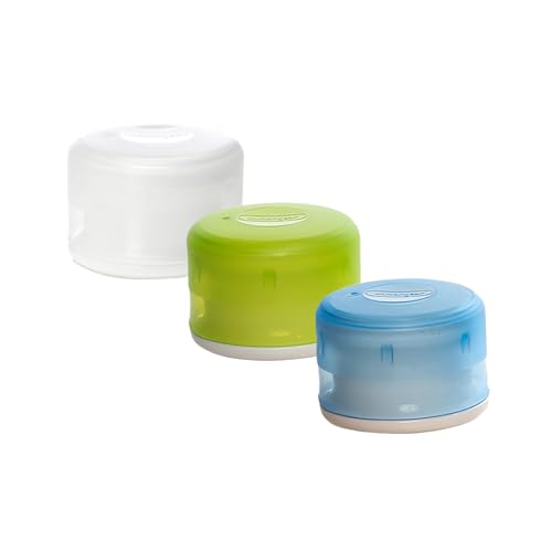 humangear GoTubb | Hard Container | Easy Open | Food-Safe Material, Clear/Green/Blue, Small