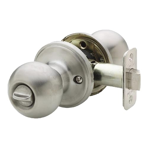 Copper Creek BK2030SS Ball Door Knob, Privacy Function, 1 Pack, Satin Stainless