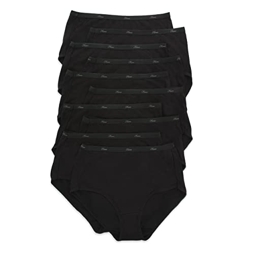 Hanes womens Cotton Brief Underwear, 10 Pack - Brief Black, 8 US