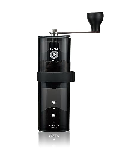 HARIO MSGS-2-B Smart G PRO Coffee Grinder, 0.8 oz (24 g), Transparent Black, Stainless Steel Blade, Disassemblable, Compact