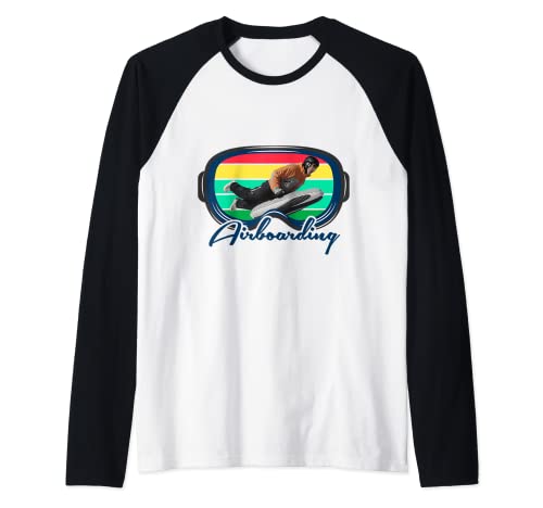 Airboarding Air cushion sled Airboard Winter sports Raglan Baseball Tee