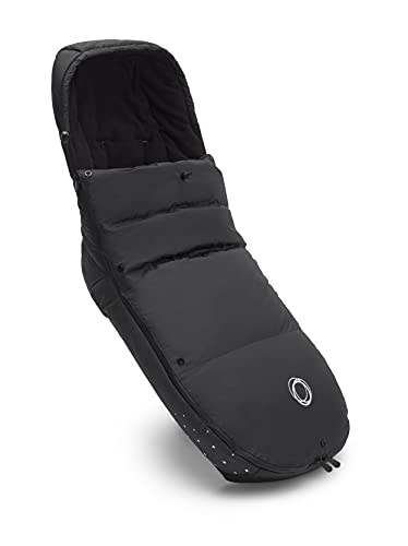 Bugaboo Performance Winter Footmuff - Stroller Accessory Weatherproof Climate Control Removable and Reflective - Midnight Black