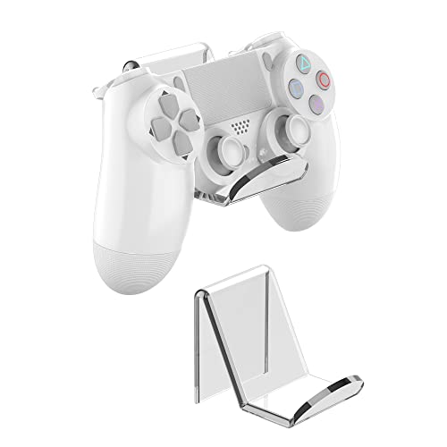 Game Controller Stand Holder Wall Mount - 2 Pack for Gaming&Audio Headsets Holder Hook, Controller Headset Stand Holder for PS5/PS4/Xbox Gamer Gifts,No Screws, Easy to Install (White)