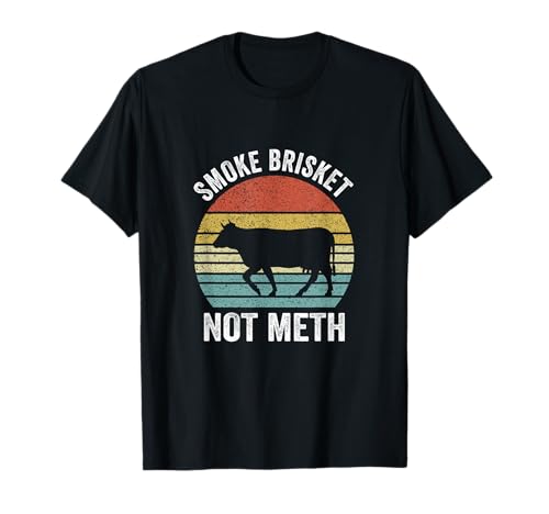 Vintage Smoke Brisket Not Meth Funny BBQ Grilling Master T-Shirt