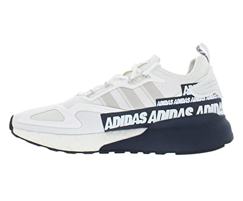 adidas mens ZX 2K Boost Shoes, White-grey-collegiate Navy, 7.5